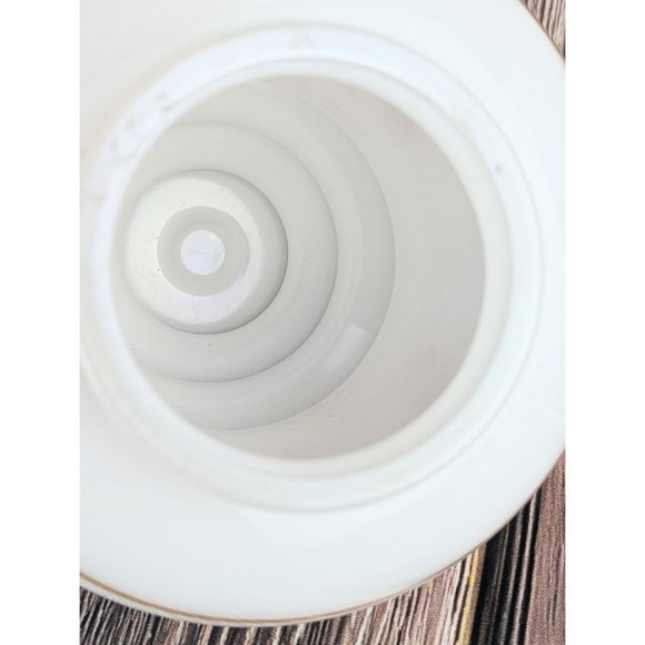 Vintage Frosted Glass Shade Ceiling Mount Lamp Retro Brown Floral Painted Light - Picture 9 of 9